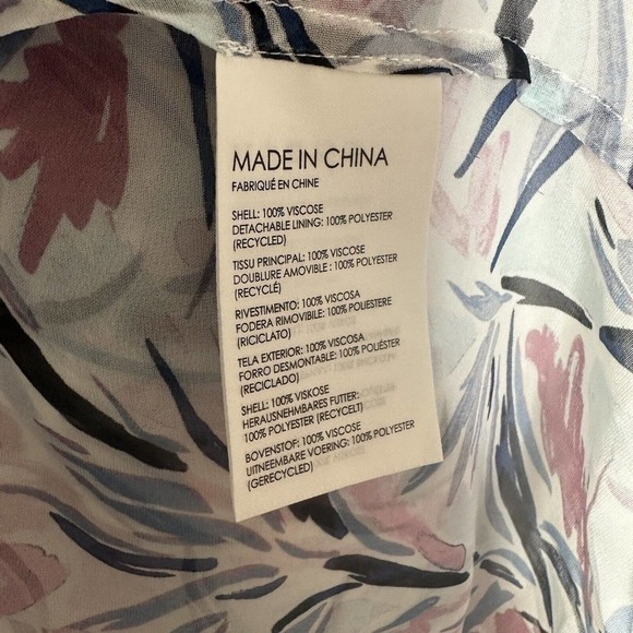 NWT Club Monaco Birds of Paradise Maxi Wrap Dress Sheer Top Dress Women's Sz 00 - Picture 5 of 11